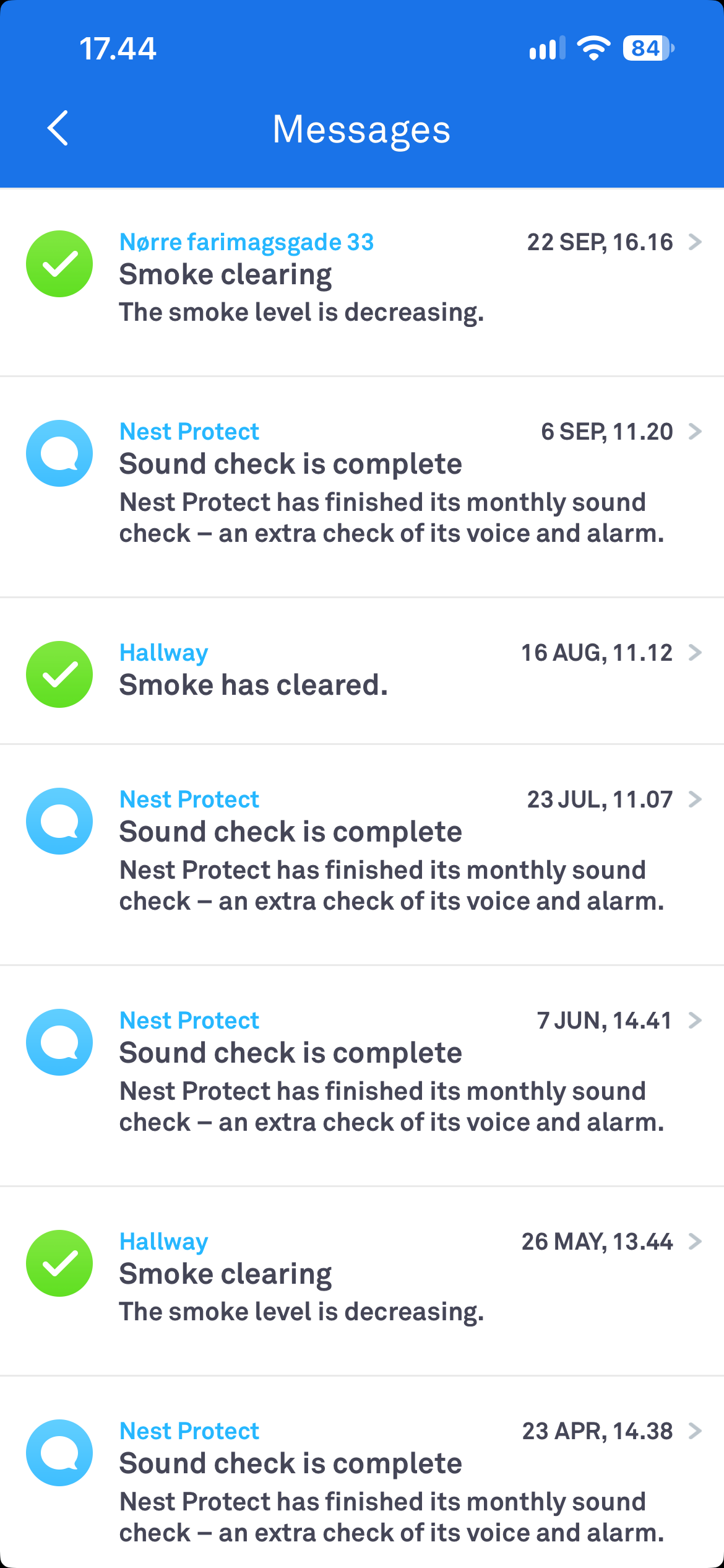 Google Nest Protect App-Benachrichtigungen mit Rauch- und Sicherheitsmeldungen