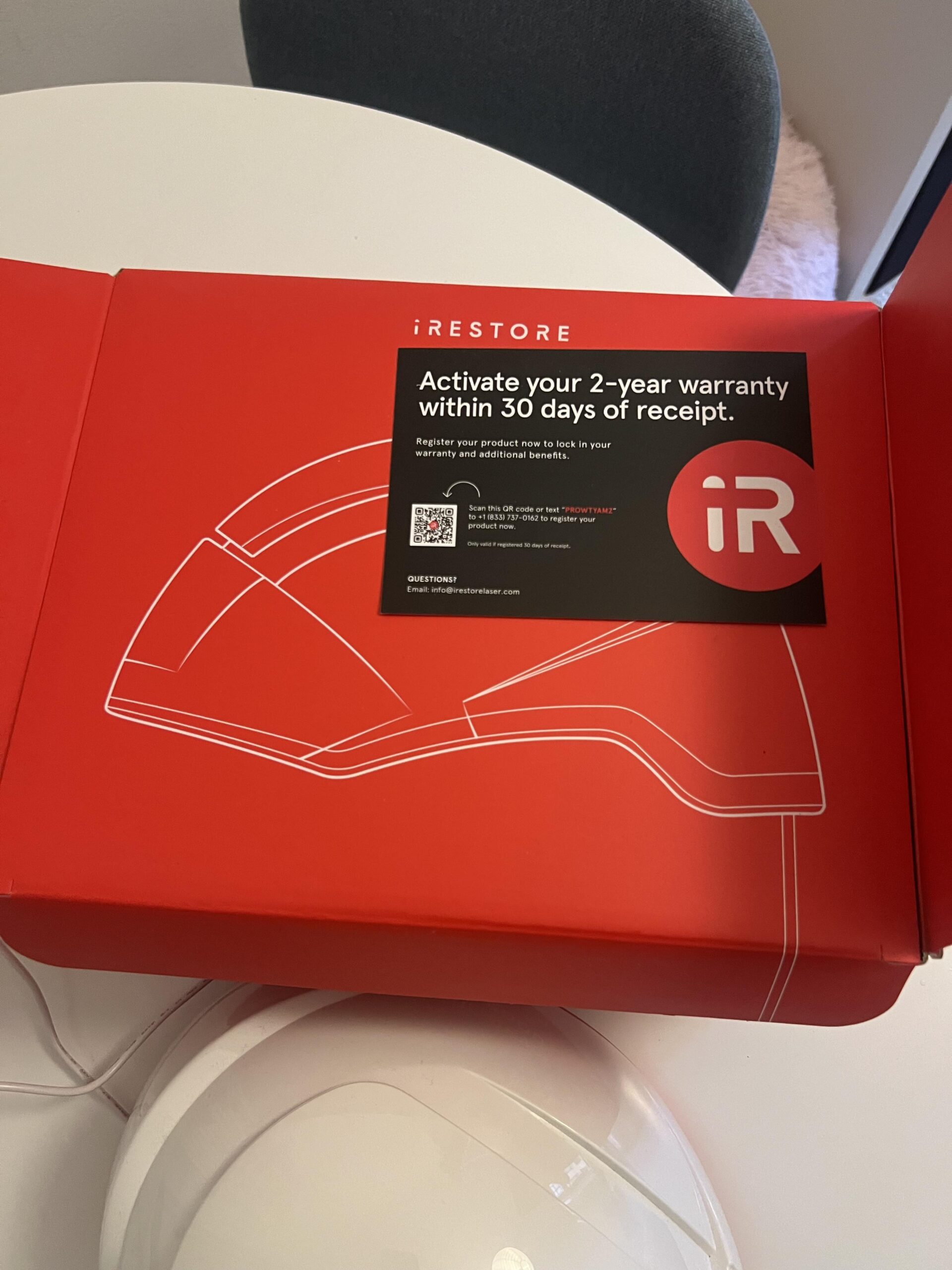 iRestore Professional Verpackung mit Informationen zur zweijährigen Garantie nach Registrierung