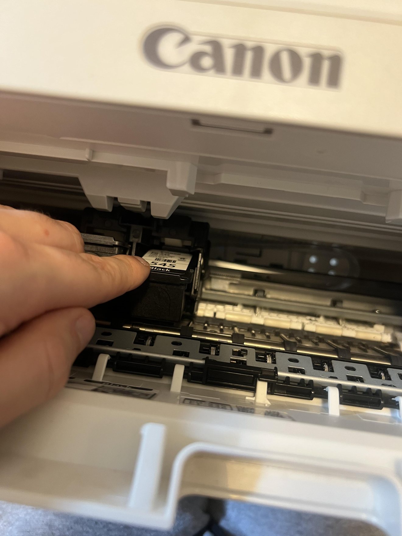 Original photograph of Canon PG-545 black ink cartridge installed in my TS3351 printer