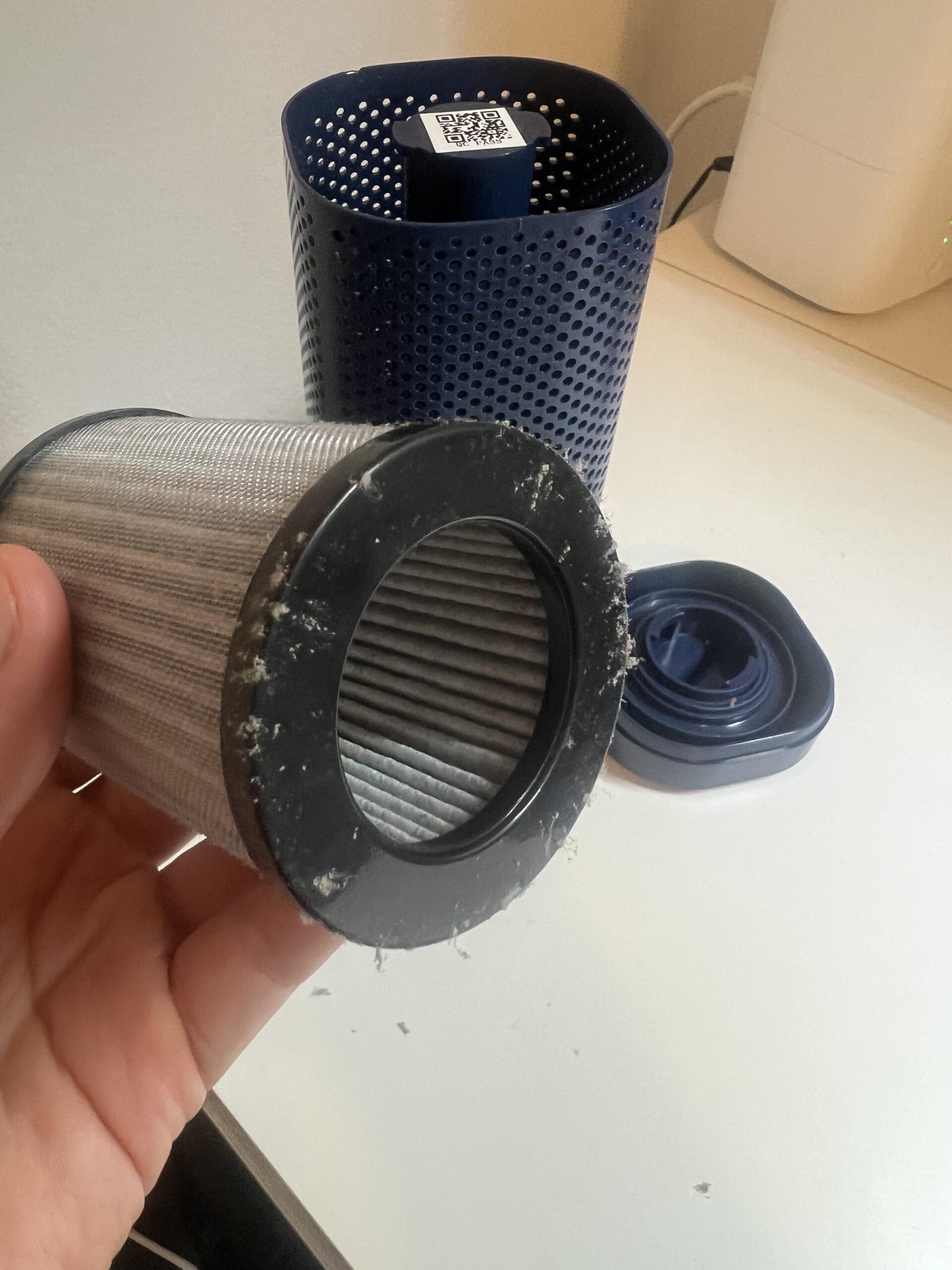 Filtro cilindrico rimosso dal mio PureZone Mini