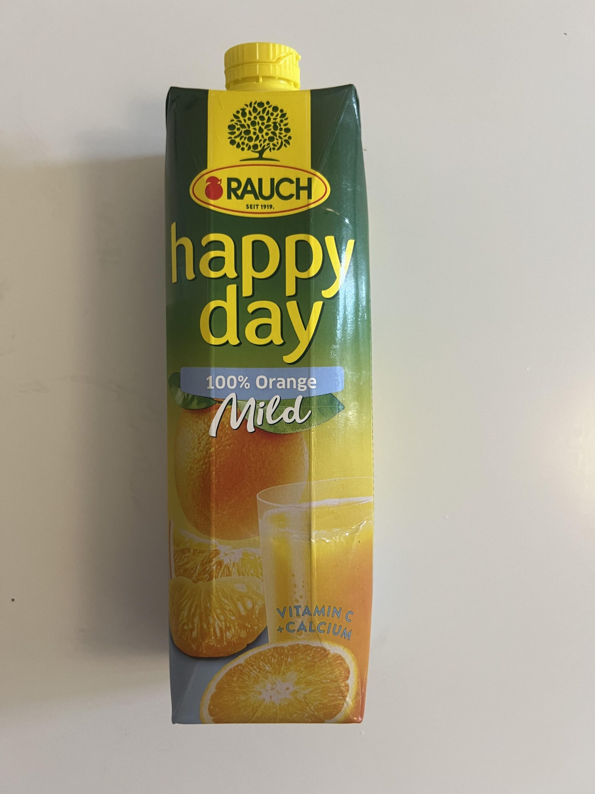 Original photo of Rauch Happy Day Orange Mild 1L carton front