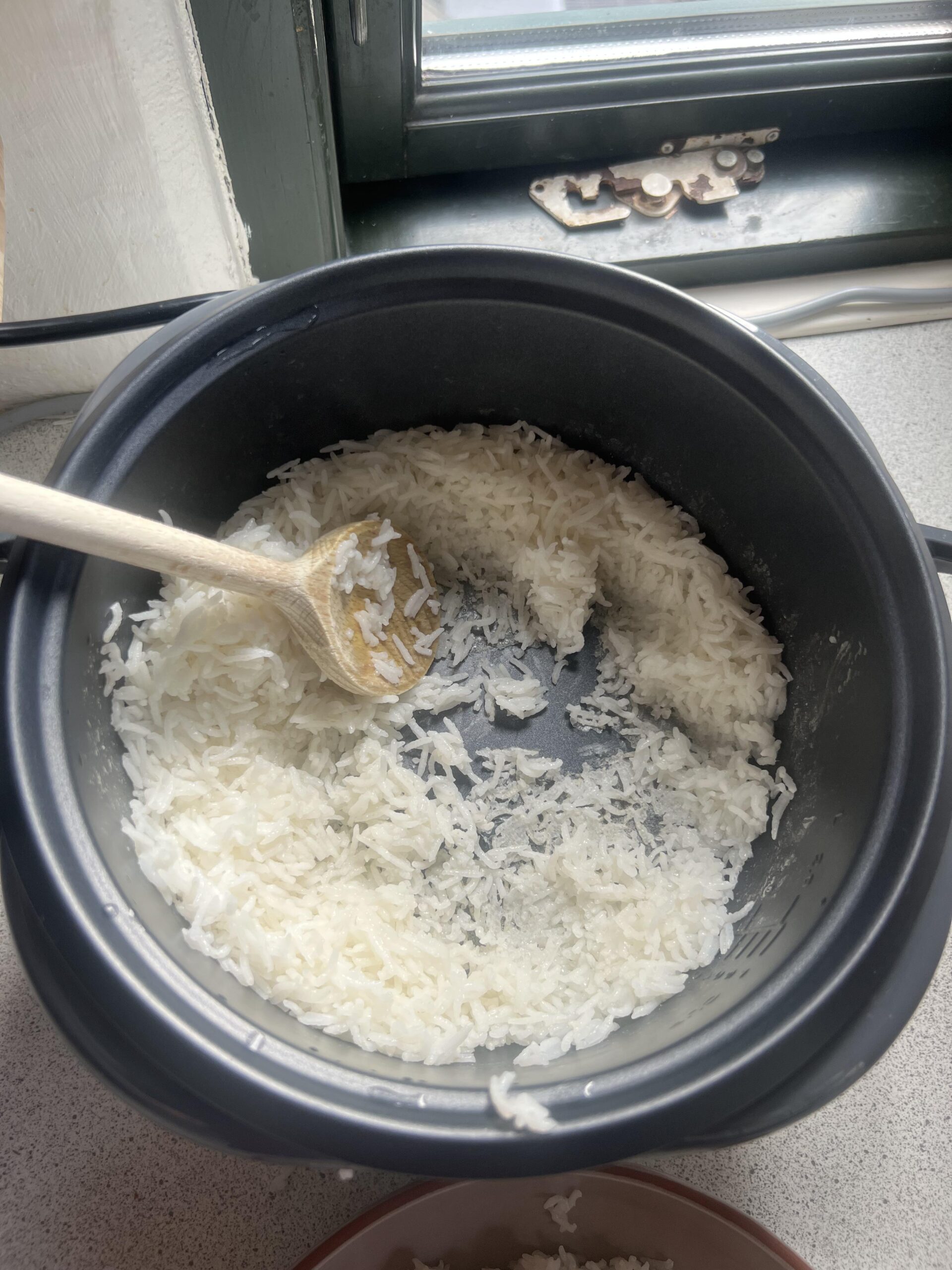 Am Boden des Russell Hobbs Large Rice Cooker festgeklebter Reis nach dem Kochen